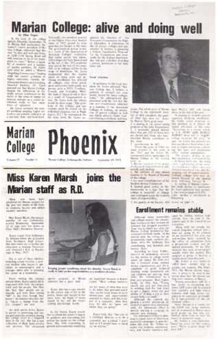 The Phoenix, Vol.XXXVII, No.2 (September 19, 1972) Thumbnail