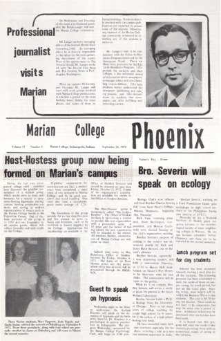 The Phoenix, Vol.XXXVII, No.3 (September 26, 1972) Thumbnail