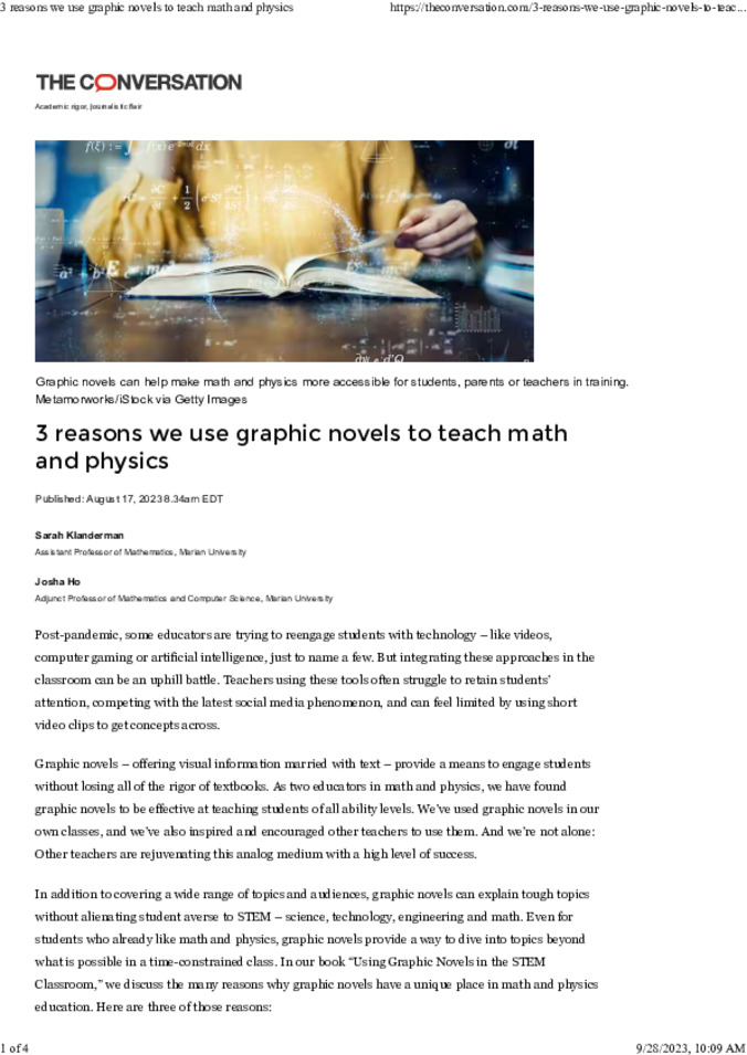 3 reasons we use graphic novels to teach math and physics Thumbnail