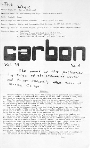The Carbon (September 20, 1974) Miniature
