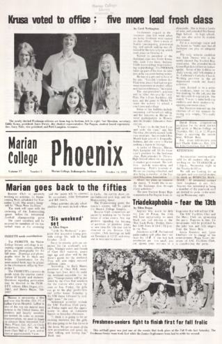 The Phoenix, Vol.XXXVII, No.5 (October 10, 1972) Thumbnail