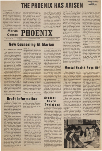 The Phoenix, Vol.XXXV, No.7 (December 8, 1970) Thumbnail