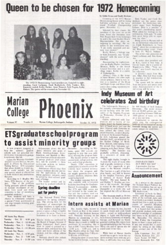 The Phoenix, Vol.XXXVII, No.8 (October 31, 1972) Thumbnail