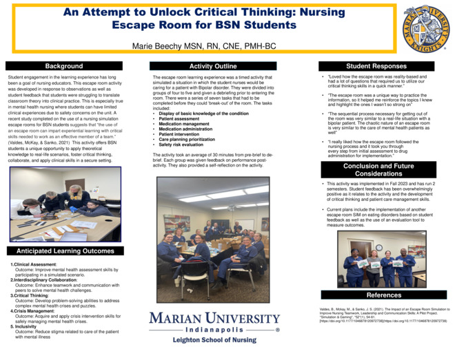 An Attempt to Unlock Critical Thinking: Nursing Escape Room for BSN Students miniatura