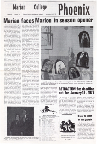 The Phoenix, Vol.XXXVII, No.10 (November 14, 1972) Thumbnail