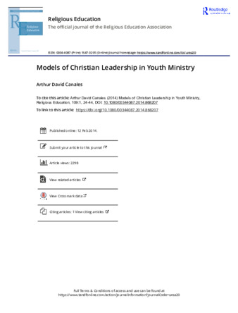Models of Christian Leadership in Youth Ministry Miniature