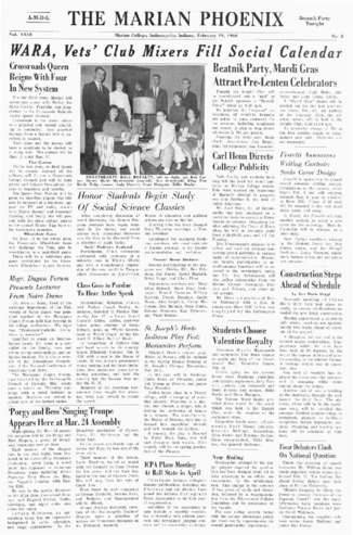 The Phoenix, Vol XXIII, No. 5 (February 19, 1960) Thumbnail