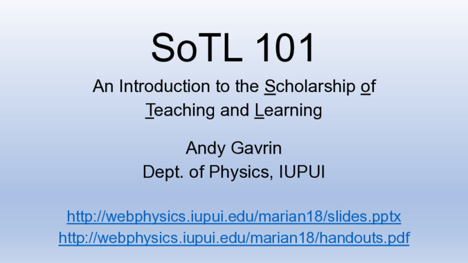 SoTL 101: An Introduction to the Scholarship of Teaching and Learning Miniaturansicht