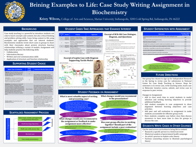 Bringing Examples to Life: Case Study Writing Assignment in Biochemistry Thumbnail