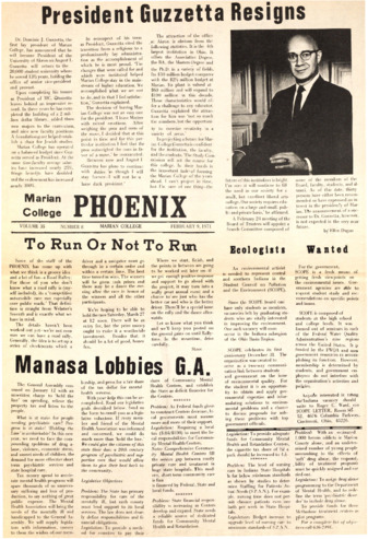 The Phoenix, Vol.XXXV, No.8 (February 9, 1971) Thumbnail