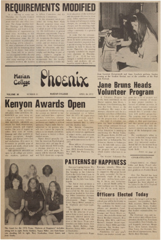 The Phoenix, Vol.XXXVI, No.21 (April 26, 1972) Thumbnail