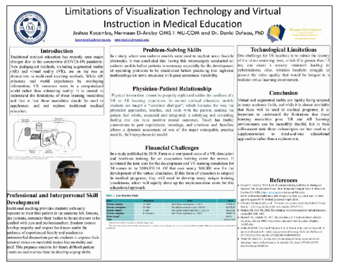 Limitations of Visualization Technology and Virtual Instruction in Medical Education Thumbnail