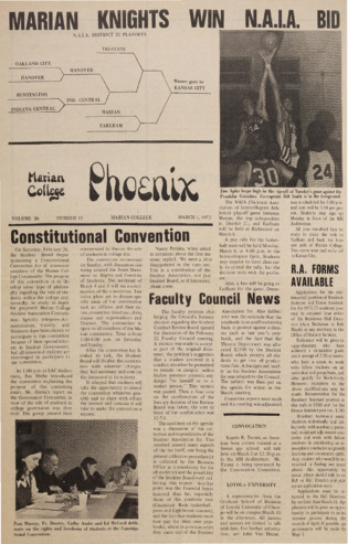 The Phoenix, Vol.XXXVI, No.15 (March 3, 1972) Thumbnail